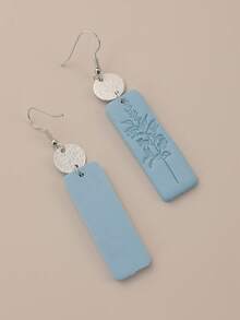 1 Đôi bông tai gốm sứ mềm màu xanh nhạt, chạm khắc thủ công, thích hợp cho kỳ nghỉ trên đảo, tiệc tùng, hoặc làm quà lưu niệm du lịch. - Màu xanh lam - Xem 3