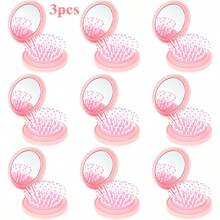 Bộ 1/3/5/10 chiếc lược mini gấp gọn dễ thương kèm gương tròn nhỏ gọn, lược kẹp đa năng 2 trong 1, thích hợp sử dụng hàng ngày và làm gương bỏ túi khi đi du lịch, dành cho phụ nữ và bé gái, quà tặng và quà lưu niệm. - A - Xem 9