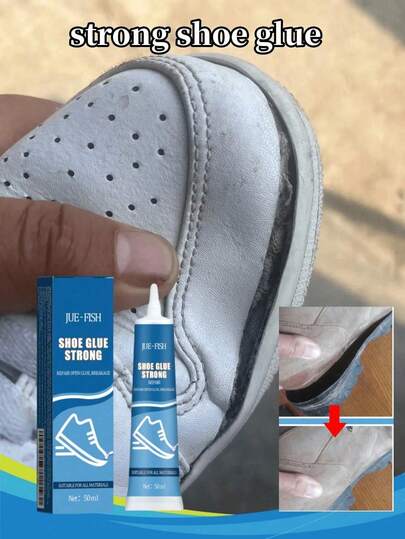 JUE FISH 50ml Super Glue, Multi-Purpose Adhesive For Shoes, Leather, Rubber, Glass, Plastic, Ceramic Repair, Fast Curing, Suitable For Leather And Sneakers, Great For DIY Crafts And Shoe Repair