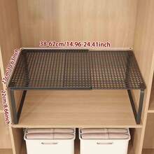 衣柜分隔架，可扩展储物架，带隔板，适用于衣柜，加固材质，易于安装，多功能衣柜收纳架。适用于各种置物架系统。卧室鞋柜，带分层储物空间，可存放衣物。 - 彩色 - 查看 14