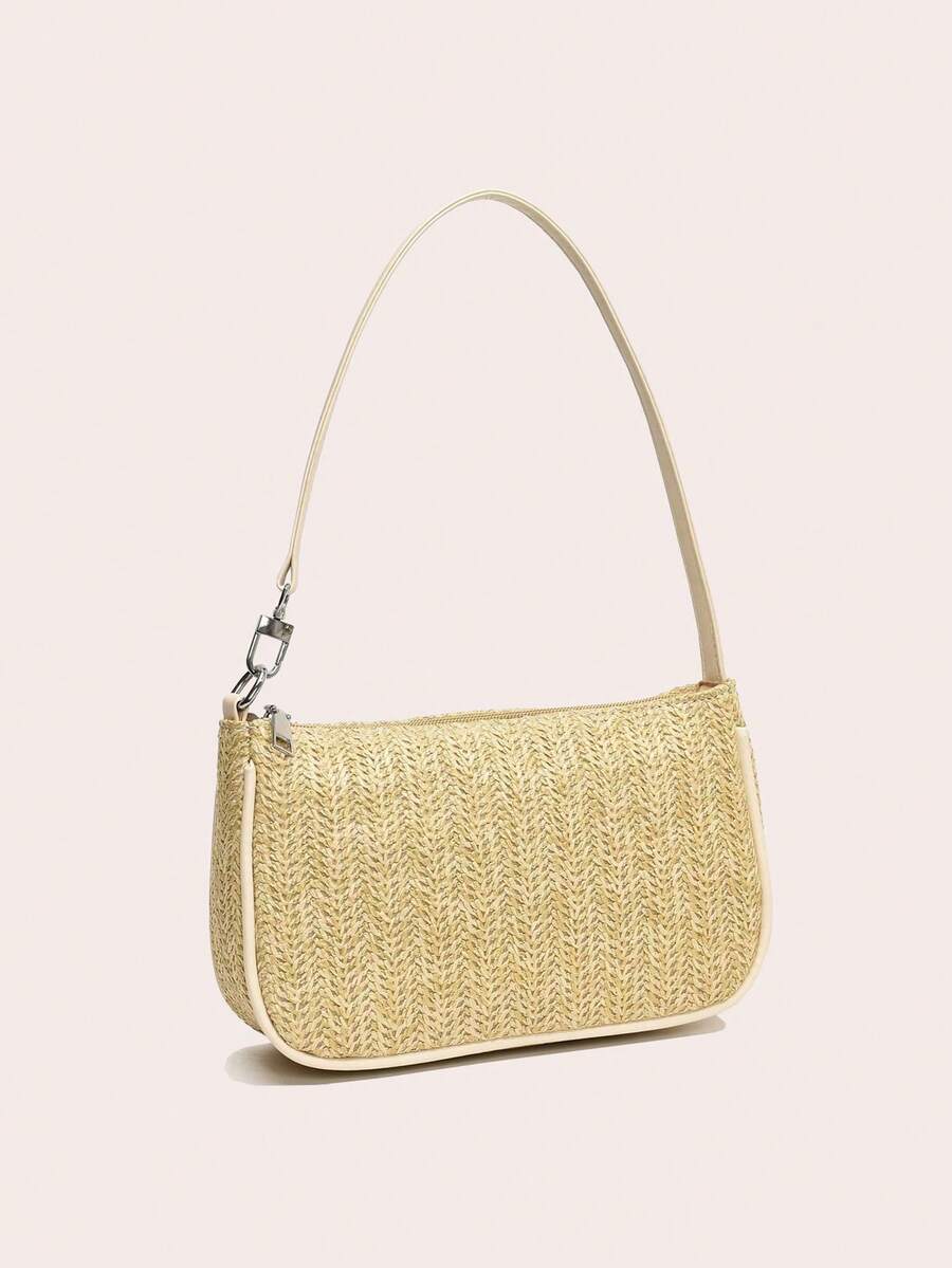 2025 New Korean Style Women Woven Handbag Shoulder Bag Straw Bag Retro Tote Bag Portable