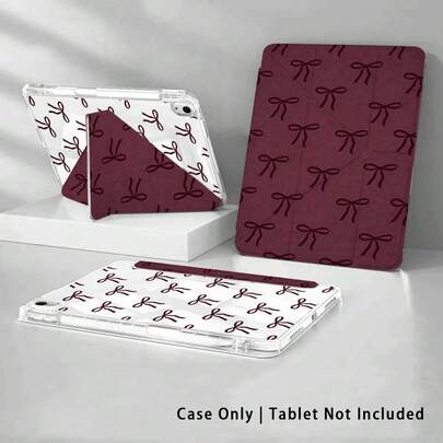 蝴蝶结图案，彩绘效果亚克力水晶保护壳，3+Y型折叠防弯折，兼容荣耀平板9/10、荣耀GT 11.5英寸/X9A/X9Pro等型号，兼容华为MatePad 11英寸（2023/2022）、MatePad Pro、MatePad 11.5（2026），适用于小米、苹果第十代/11（2025）、Galaxy Tab A9 Plus/A11/A11 Plus等型号