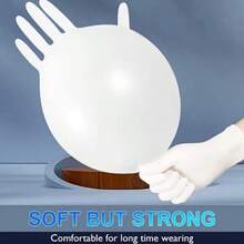 2/20/50/100只装无粉一次性丁腈手套，家用清洁手套，适用于厨房、浴室、清洁、食品处理、纹身、美容、染发、宠物美容、烹饪、绘画、工艺美术防护、清洁用品、家用工具 [无包装盒] - 半透白 - 查看 4