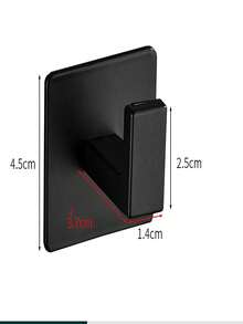 4pcs Space Aluminum Adhesive Hooks, Heavy Duty No Drill, Organize Entryway Keys/Bathroom Towels/Kitchen Utensils - Black - View 10