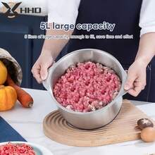 2026新款电动绞肉机，不锈钢全自动家用/商用绞肉机，大容量多功能肉类/蔬菜/大蒜切碎机 - 美規A型插(110-127V) - 查看 5