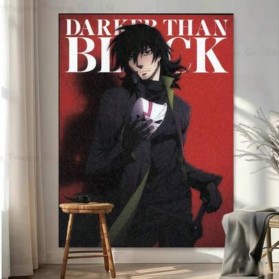 1 PC Darker Than Black Anime Series High-Definition Digital Print Tapestry, An Essential Decoration For Halloween And Christmas Parties, Holiday Decorations, Event Backdrops, Pop Culture Decorations, Anime Tapestry, High-Definition Printing, Fabric, Decorative Wall Hanging, Statement Piece, Collector's Item.