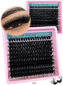 200D/160D/120D/100D/80D/60D 200pcs/180pcs/160pcs/140pcs/120pcs Synthetic Mink False Eyelashes, 8D Luxury Fluffy DIY Cluster Lashes - 10-20mm Mixed Length Eyelash Extension, 0.07mm Russian D Curl Thick And Reusable Dramatic Lashes, Easy For Beginners, Suitable For Daily, Party, Stage, Night Out, Ideal Gift For Mother's Day, Easter, Valentine's Day, Music Festival, Christmas, Christmas Eve, Thanksgiving - D - 查看 12