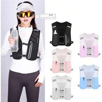 1 Sports Running Vest Bag. Lightweight And Breathable Mesh Back Panel, 2-In-1 Waist And Chest Bag, With A Large Main Compartment, Phone Pocket, Ergonomic Design For Hands-Free Use. Suitable For Gym, Hiking, Cycling, Travel, And Everyday Use. Safety Buckles And Quick-Release Zippers. Hand Washable. A Great Gift For New Year/Valentine's Day.