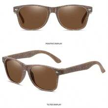 1 pieza Gafas de moda hechas de material de grano de café - Marrón - Ver 4