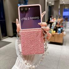 1pc Foldable Lace Side Buckle Phone Case With Lanyard & Wrist Strap, Portable Protective Cover Compatible With Samsung Galaxy Z Flip7, Z FE, Z Flip6, RAZR 50/50 Ultra, RAZR 60/60 Ultra - Multicolor - View 53