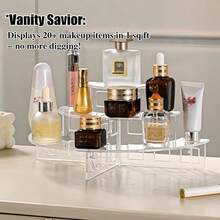 1件/2件/3件/4件装三层新月形亚克力自助餐架 - 免工具组装，适用于纸杯蛋糕、甜点、化妆品、迷你摆件（直径11英寸），节省空间的多层置物架 - 半圓 - 查看 8