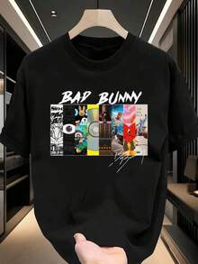 Manfinity Hypemode Men Street Style Graphic Print T-Shirts - 黑色 - 查看 7