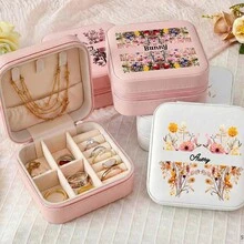 Customizable Personalized Jewelry Box, Can Be Used As Travel Jewelry Box, Bridesmaid Gift, Wedding Favor, Women's Personalized Gift, Engraved Jewelry Box, Birthday Gift - Multicolor - View 5