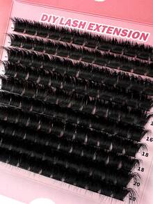 200pcs/180pcs/160pcs/140pcs/120pcs Faux Mink Eyelashes 200D/160D/120D/100D/80D/60D Luxury Fluffy DIY Cluster Lashes - 12-20mm Mixed Length Eyelash Extension 0.07mm Russian D Curl Thick And Reusable Dramatic Lashes, Beginner Friendly For Daily, Party, Stage, Night Out - D - 查看 8