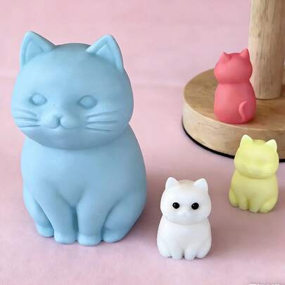 3D Cat Shaped Silicone Candle Mold, Animal Cat Design Suitable For Candle, Resin, Gypsum Home Decor Multipurpose Mold