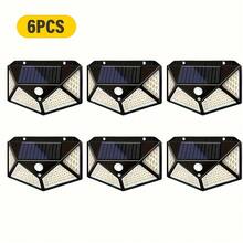 LiHangStar 1/2/4/6pcs Outdoor Solar Wall Lights With Motion Sensor, 100 LED Solar Powered Landscape Lights, 3 Modes Sensing Exterior Wall Lamps For Patio, Yard, Garage, Garden - 100 LED Solar Wall Light - View 11