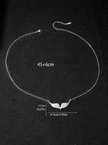 1 pezzo Collana con ciondolo a forma di ali d'angelo in zirconia cubica, design personalizzato punk, estetica alla moda, lunghezza regolabile, adatta per vacanze, occasioni speciali, compleanni, regali e uso quotidiano - Multicolore - Visualizzare 8