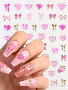 1 Peça Adesivos de Unha Cetro Barroco Vintage Vermelho/Verde, Decalques de Unha com Colar de Coroa de Pedras Preciosas Luxuoso, Adesivo de Manicure Elegante Autoadesivo - Multicolorido - Visão 13