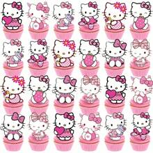 15 phụ kiện trang trí bánh kem , cờ trang trí bánh kem hình mèo KT cho tiệc sinh nhật. - Nhiều màu - Xem 9