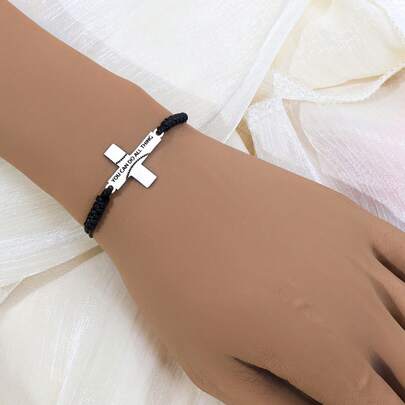 1 pieza Brazalete trenzado de acero inoxidable vintage, adecuado para hombres y mujeres