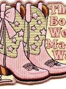 1pc Boots Were Made For Walkin Patch Western Country Music Embroidered Iron On - Multicolor - View 4