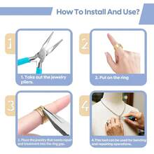 KLONKEE 4件套迷你珠宝钳工具套装，包括2把平口钳、1把弯嘴钳和1把珠宝镊子，适用于珠宝制作、小型开口环、链条维修和金属丝弯曲工艺。 - 彩色 - 查看 3