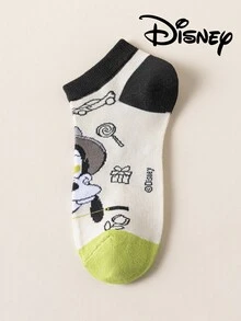 Disney 5双装女士短袜礼品套装，夏季袜子，米奇、米妮、唐老鸭、黛丝卡通图案，舒适透气时尚袜子 - 彩色 - 查看 8