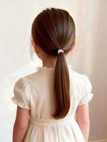 10pcs/30pcs New Pink & White Heart Bow Print Hair Scrunchies, High Elasticity No-Damage Hair Ties, Suitable For Daily Hairstyle - Multicolor - View 10