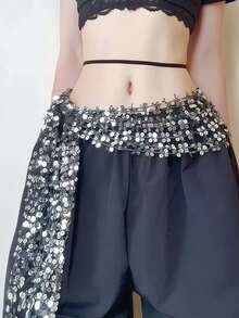 1件爵士舞臀巾，肚皮舞腰链配饰 - 彩色 - 查看 7