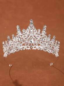 1件欧美风格公主3D皇冠，奢华水钻新娘发饰头饰 - 4230 銀色 - 查看 10