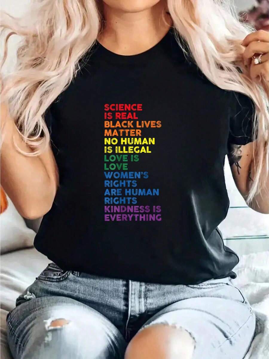 Sciences Gaies Sont Réelles Droits des Femmes-T-shirt, Noir, S - Noir - Voir 1