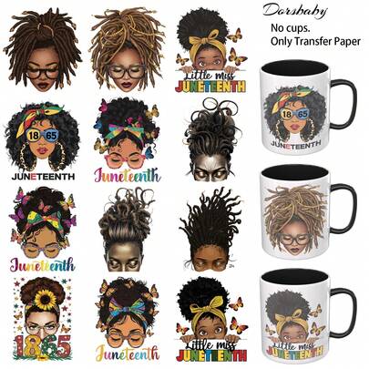 Dorsbaby 12PCS/SET UV DTF Cup Wrap Style UV DTF Transfer Paper Suitable For Mugs, Glasses, Tables, Chairs, Computers, High Viscosity UV DTF Transfer Wrap(Mug Not Included)