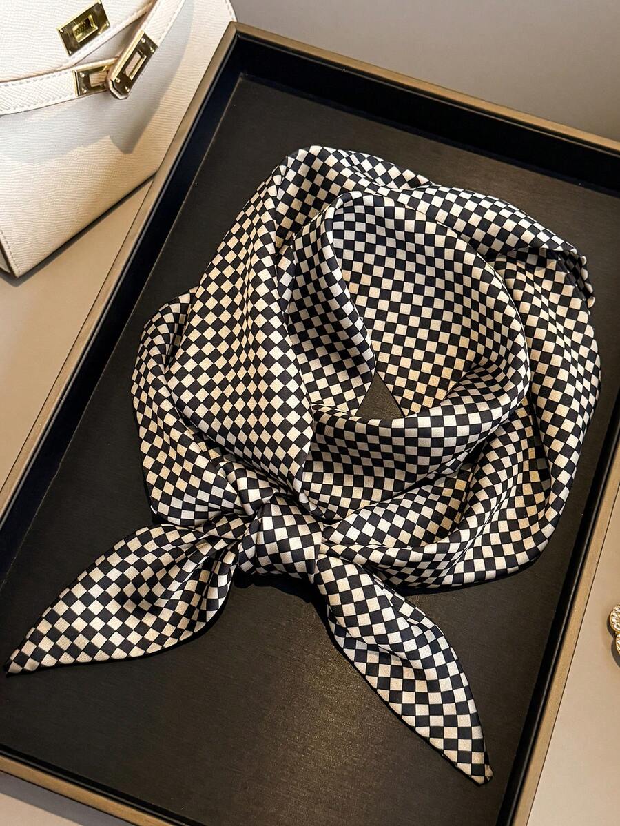 Lenço feminino elegante com estampa floral retrô, leve, de camada dupla e longo, estilo boêmio. Ideal para usar no dia a dia e em passeios na primavera/verão. - Multicolorido - Ver 1