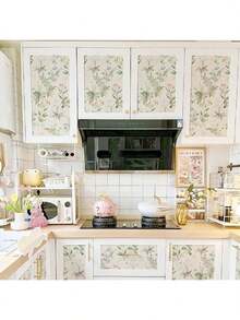 1卷植物鸟类花卉PVC壁纸,清新自然风格,家居装饰壁纸,适用于卧室、餐厅、宿舍、家具翻新,可移除可重复使用,17.7英寸 x 39.3英寸/118.1英寸/196.8英寸 - 綠色3 - 查看 8