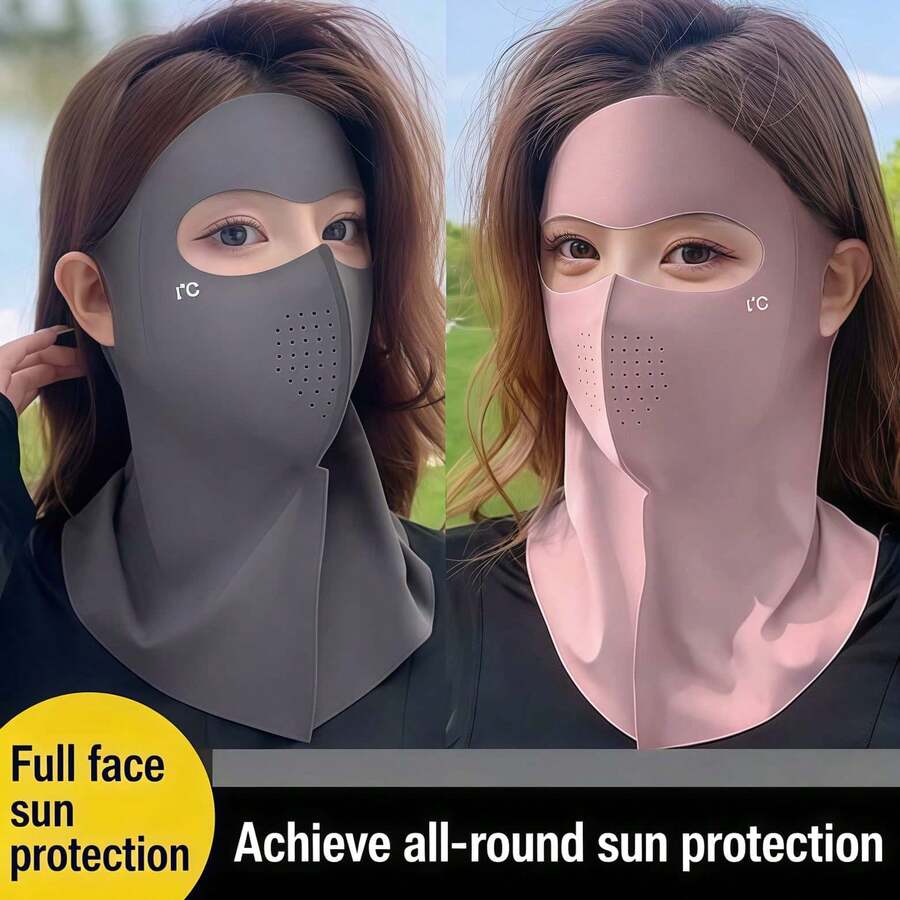 Full Face Sun Shade Mask, UPF 50+ Ice Silk Neck Gaiter, Unisex Cycling Outdoor Sun Protection