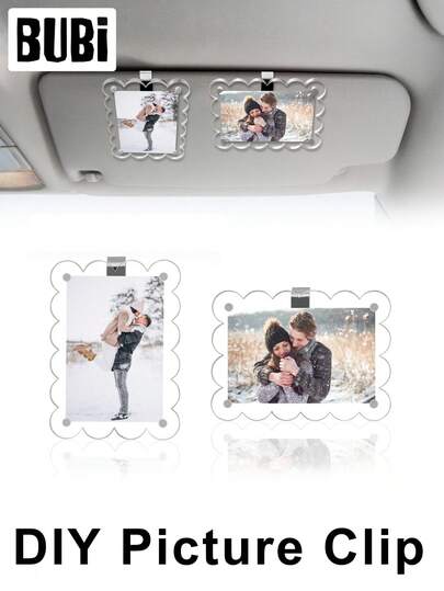DIY Car Sun Visor Photo Frame Clip Universal Magnetic Picture Holder For Family Couples Girlfriend Boyfriend Valentine's Day Gifts Auto Stuff Accessories
