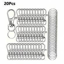 20/50/100个带钥匙圈的钥匙扣钩 - DIY珠宝制作套装，包含10/25/50个金属龙虾扣和10/25/50个可拆卸钥匙链，适用于编织绳索和珠宝制作，珠宝制作材料 - 配件 - 查看 9