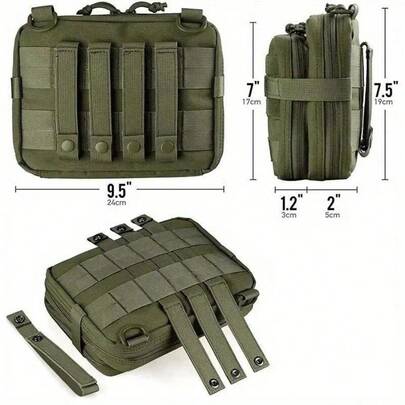 [Outdoor Adventure] Men's Large Tactical Gym Bag - High Capacity, Multi-Compartment Tool Organizer, With Molle System, Suitable For Outdoor Travel And Exercise, Green, Outdoor Equipment | Molle Bag | Washable, Fitness Accessories