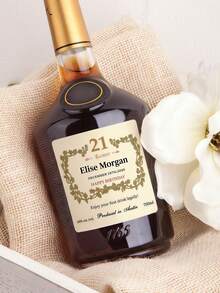 1/2/8pcs Customized Cognac Brandy Bottle Label Stickers, Personalized Custom Stickers For Men And Women Friends, Suitable For Birthday Party, Customizable Wine Bottle Labels, Ideal Gift For Friends, Perfect For Wedding - Multicolor - View 8