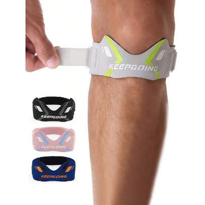 Adjustable Basic Knee Pads, Breathable And Sweat-Absorbent, Non-Slip Design, Unisex, Patella Stabilizer, Tibial Pad, Suitable For Hiking, Jumping, Basketball, Football, Running, Squatting And Other Sports, Fitness Accessories And Equipment