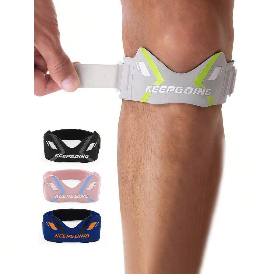 Adjustable Basic Knee Pads, Breathable And Sweat-Absorbent, Non-Slip Design, Unisex, Patella Stabilizer, Tibial Pad, Suitable For Hiking, Jumping, Basketball, Football, Running, Squatting And Other Sports, Fitness Accessories And Equipment - Multicolor - View 1