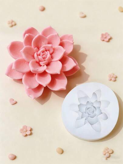 3D Lotus Flower Silicone Candle Mold, Handmade Soap, Resin Casting Mold For Home Decor Candle Holders