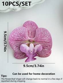 1个/6个/30个仿真蝴蝶兰花头，3.9英寸PU材质仿真蝴蝶兰花，批发仿真蝴蝶兰花头，适用于婚礼花束装饰、DIY手工、新娘派对、摄影道具 - 淺紫色 - 查看 2