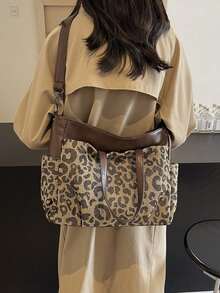 The New Atmospheric Fashion Exquisite Tote Bag Leisure Commuting High-Volume Popular Leopard Print Single Shoulder Shoulder Tote Bag - Coffee - View 5