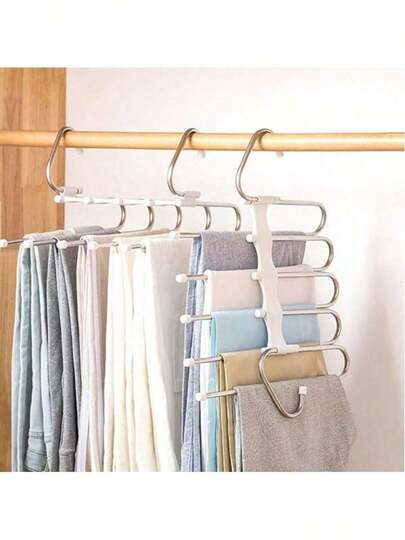 1 pieza Perchero/Secadora de pantalones plegable multicapa, Estante de acero inoxidable negro minimalista y de moda, Multifuncional y plegable con tubos antideslizantes y agujeros para colgar, Adecuado para guardar pantalones, corbatas, sujetadores, toallas, ahorra espacio y es práctico