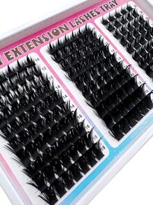 300D+200D+160D Spikes Lash Cluster Eyelash Extensions 180pcs/260pcs Thick Spiky Individuals Lashes 10-18mm Mega Wispy Eyelash Extension Fluff DIY D Curly Lash Extension Unique Spiky Cluster Eyelash Extensions Anime Individuals Fairy Cluster Lashes DIY At Home - DD - Xem 10