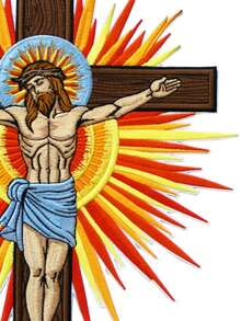 1件装 基督十字架图案布贴 宗教 第二次降临 XL 刺绣熨烫贴 - 彩色 - 查看 5