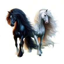 1pc/2pcs/3pcs Black & White Horse Heat Transfer Prints, DIY Ironing Fabric Stickers, Suitable For T-Shirts, Hoodies, Baseball Caps, Canvas Bags - L+S - View 4