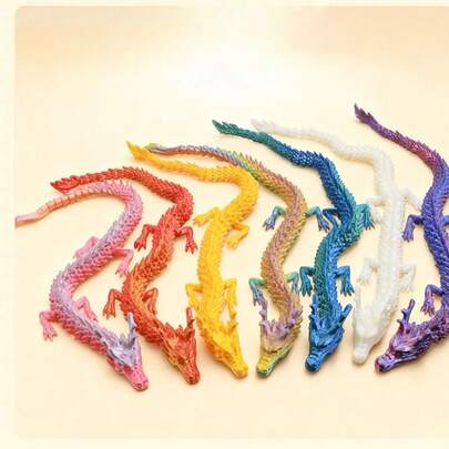 Random 1/5/10/20pcs Flexible Chinese Dragon Figurines, 10cm/3.94inch Decoration Set - Colorful Plastic Statues With Dynamic Poses And Expressions, Suitable For Easter, Halloween, Christmas, Valentine's Day Indoor/Outdoor Decor, Collectible Home Garden Gift, Movable Joints, Colorful Animal Models, Ideal For Birthday Gift Bags, Party Fillers, Classroom Rewards And Carnival Prizes, Assorted Colors