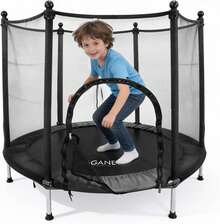 Trampolin Infantil con Red de , Brincolin con Resortes Reforzados con Capacidad de hasta 160Kg, Barras Acolchonadas y Cierre de Doble Frente. - Azul - Ver 1